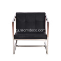 I-Angle Brushed Stainless Steel Lounge Chair